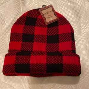 NWT Buffalo plaid knit hat.